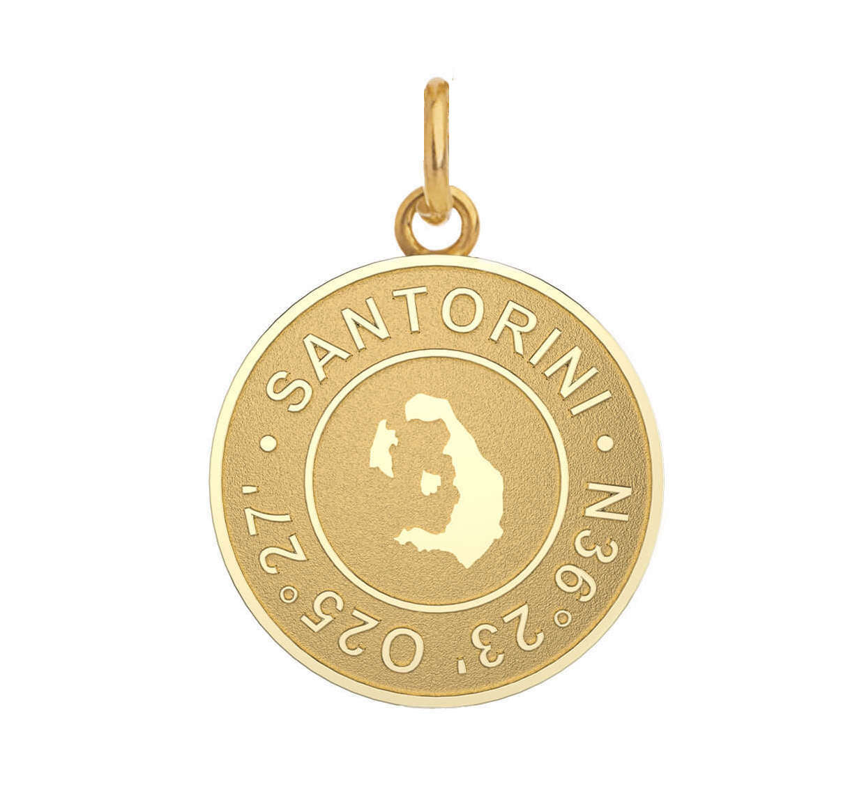 Gold Coin Pendant `Santorini