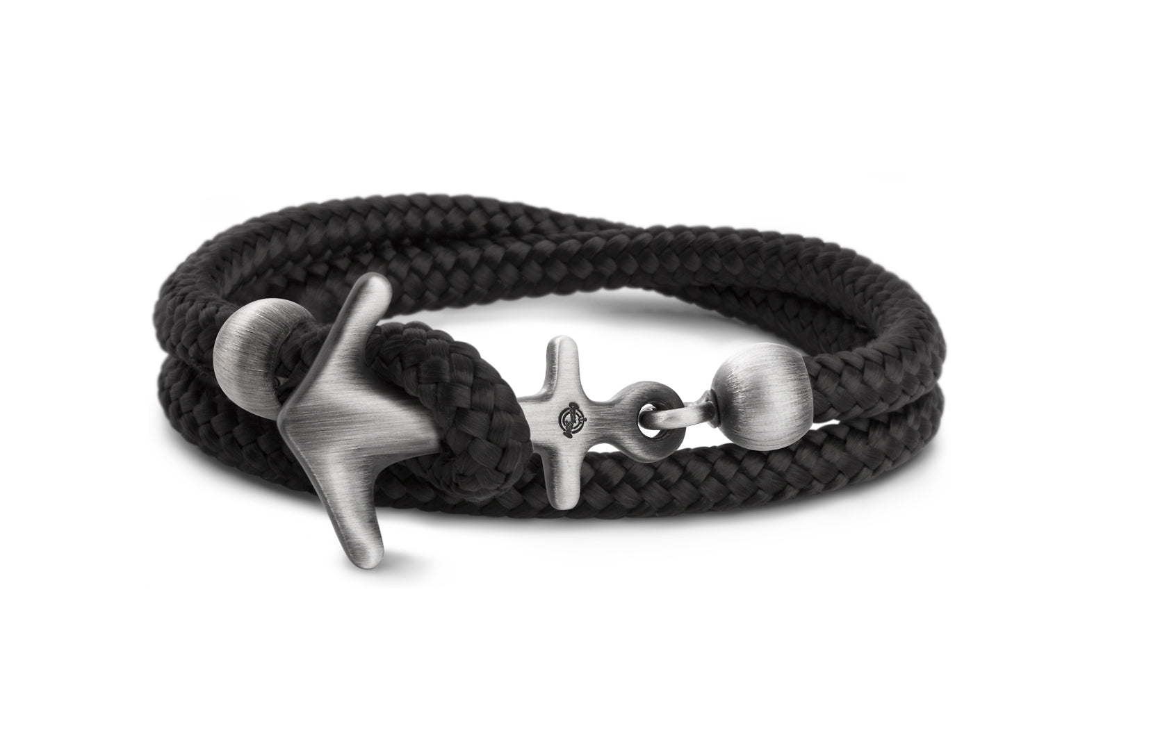 Big Anchor Bracelet in Sterling Silver Black